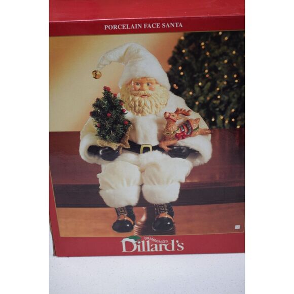 Christmas Santa Porcelain Face, Boots and Reindeer (Shelf Sitter) 26 " Open Box - Picture 11 of 11